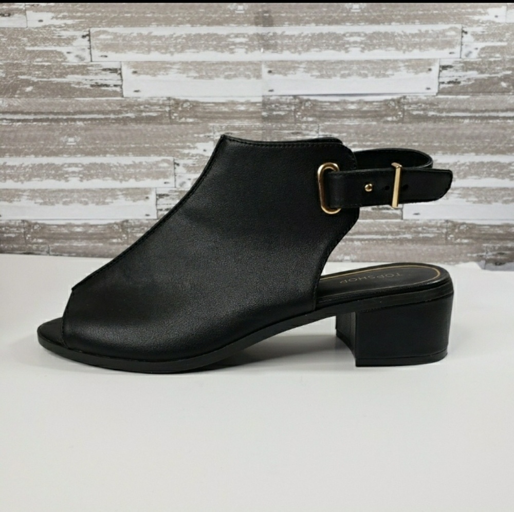 Top Shop Black Open Toe Sandals - Picture 4 of 8